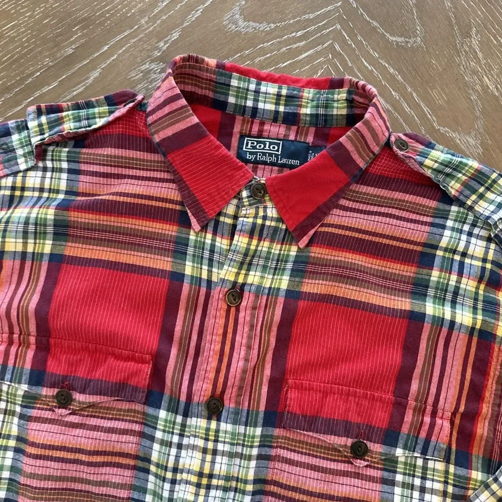Polo Ralph Lauren Shirt Mens XL‎ RED PLAID Button Down EXCELLENT ~ Fast Ship